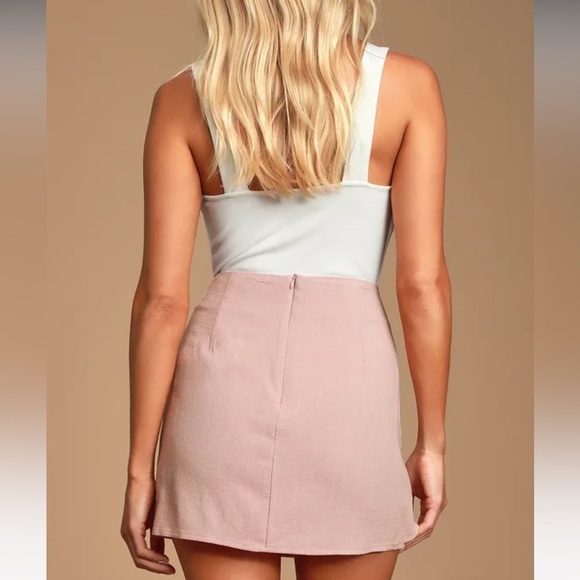 NWT Lulus Ayla Pink Tie-Front Mini Skirt size small - Picture 3 of 16